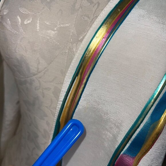 Terry Toni Vintage Womens Jacket Size Medium White Hand Painted Short Sleeve - Picture 7 of 10